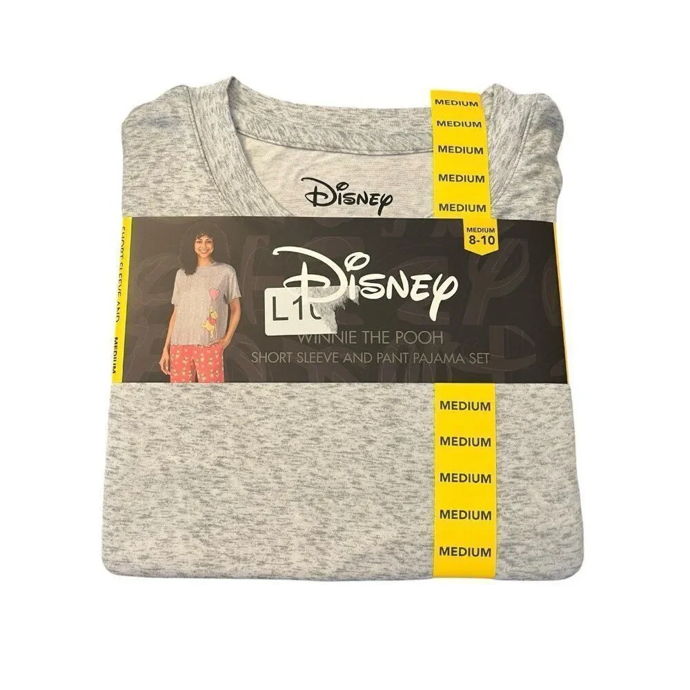 Winnie the Pooh Girls Medium 8 - 10 Short Sleeve Top and Pajama Pants Set NWT